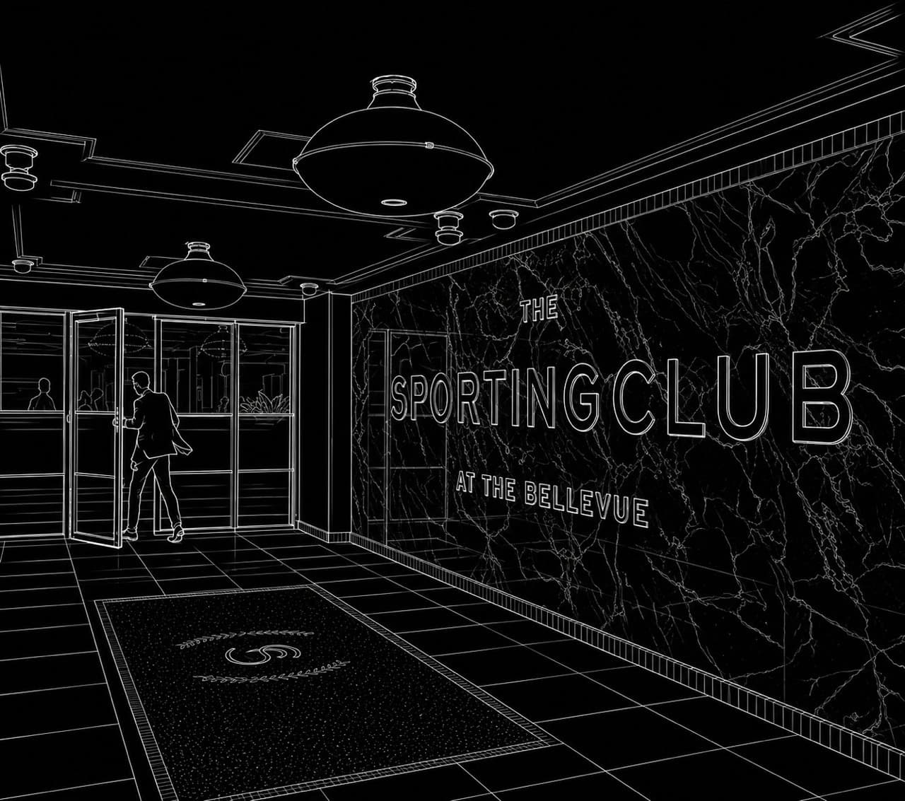 Architectural sketch of The Sporting Club at the Bellevue